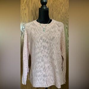 Hem & Thread Pastel Pink Longsleeve Shirt with Braid Detail Size Medium